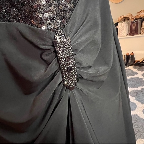 NWT Lauren Ralph Lauren Women Plus Black Sequin Formal Dress Sleeveless Size 18W - Picture 5 of 10